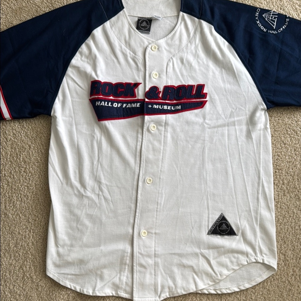 Genuine Merchandise White and Blue Rock & Roll Hall of Fame Shirt